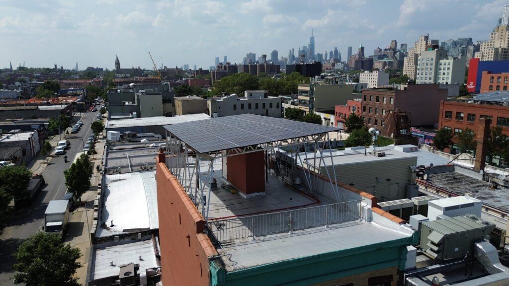 Brooklyn SolarWorks solar canopy on CHiPS building in Park Slope