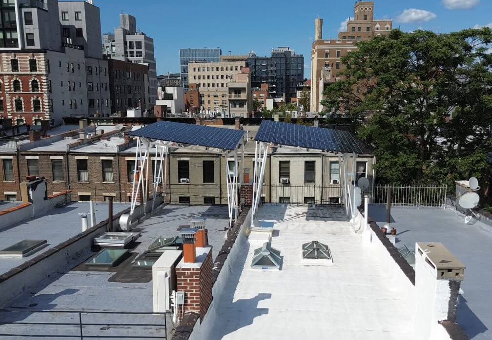 Two solar canopies in Harlem