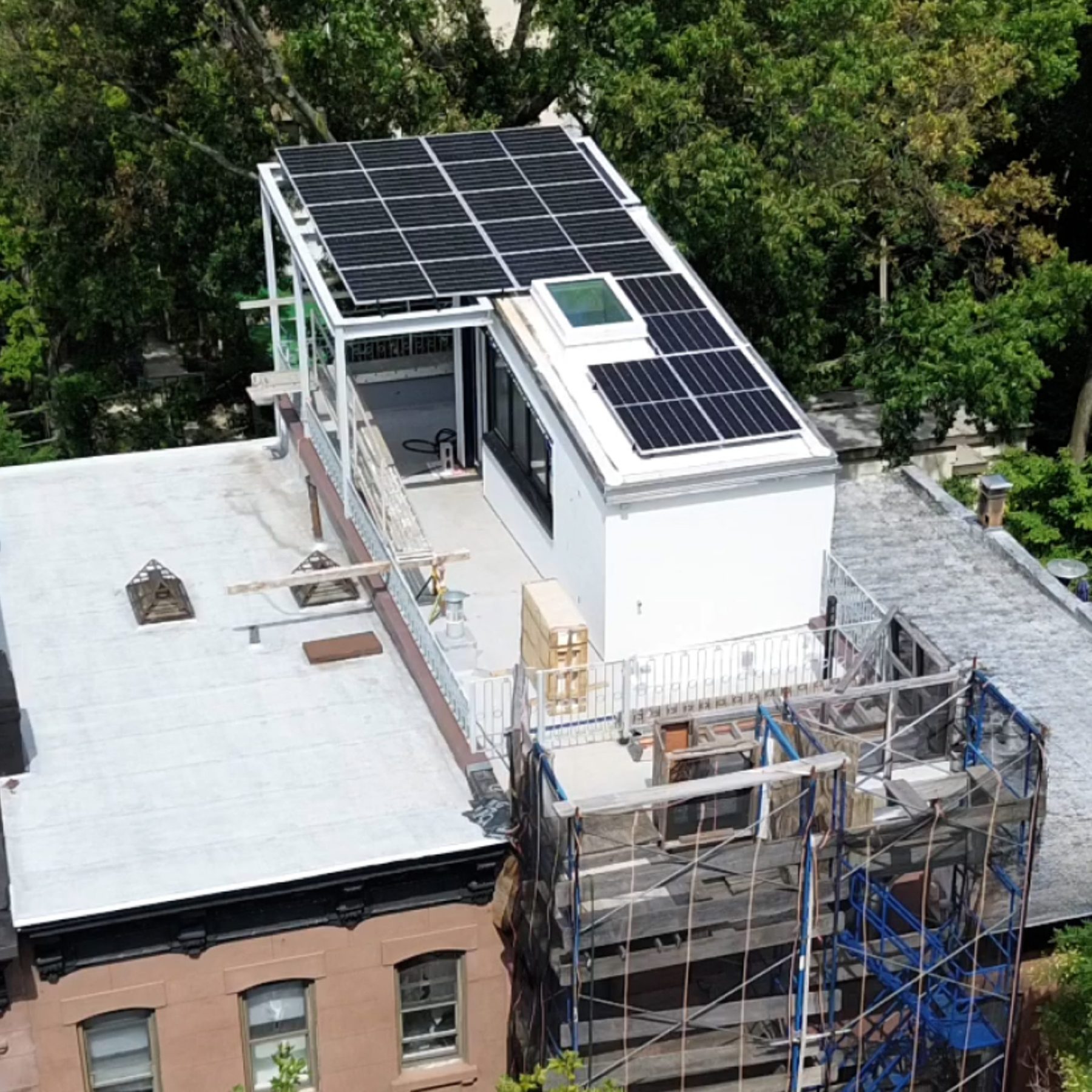 Solar tilt rack system in Brooklyn, New York.