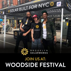 Brooklyn SolarWorks tabling at a streetfair in Queens, New York.
