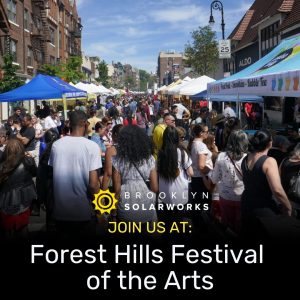 street fair crowd in Queens, New York