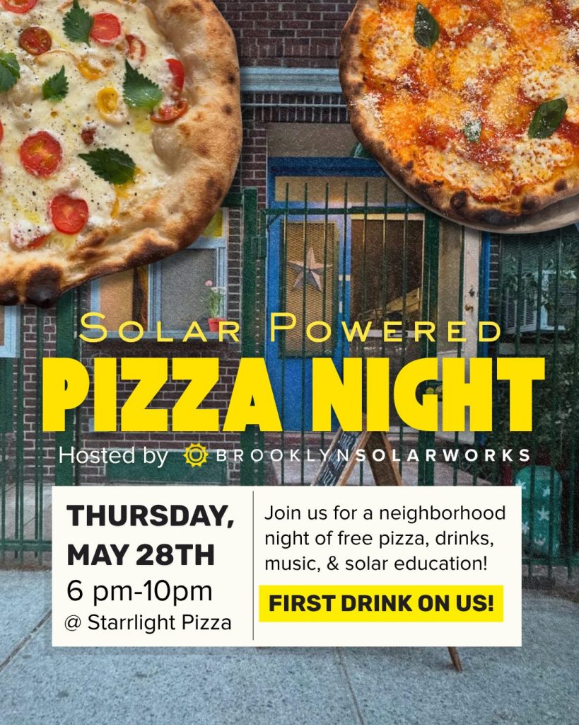picture of Starrlight Pizza and two pizzas with information about the event