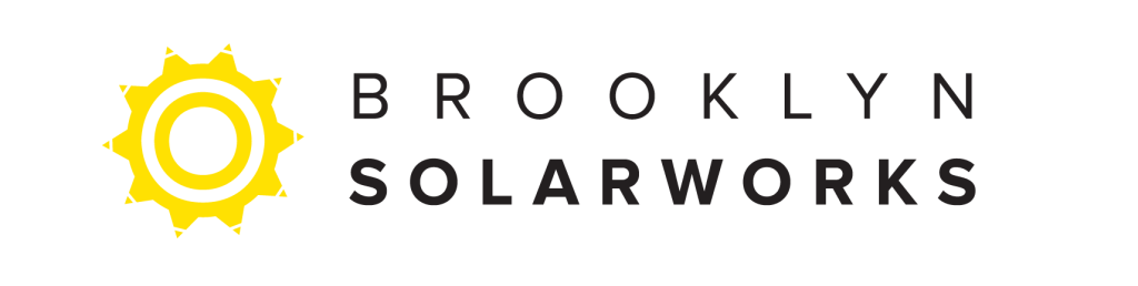Brooklyn SolarWorks logo with bright yellow sun gear